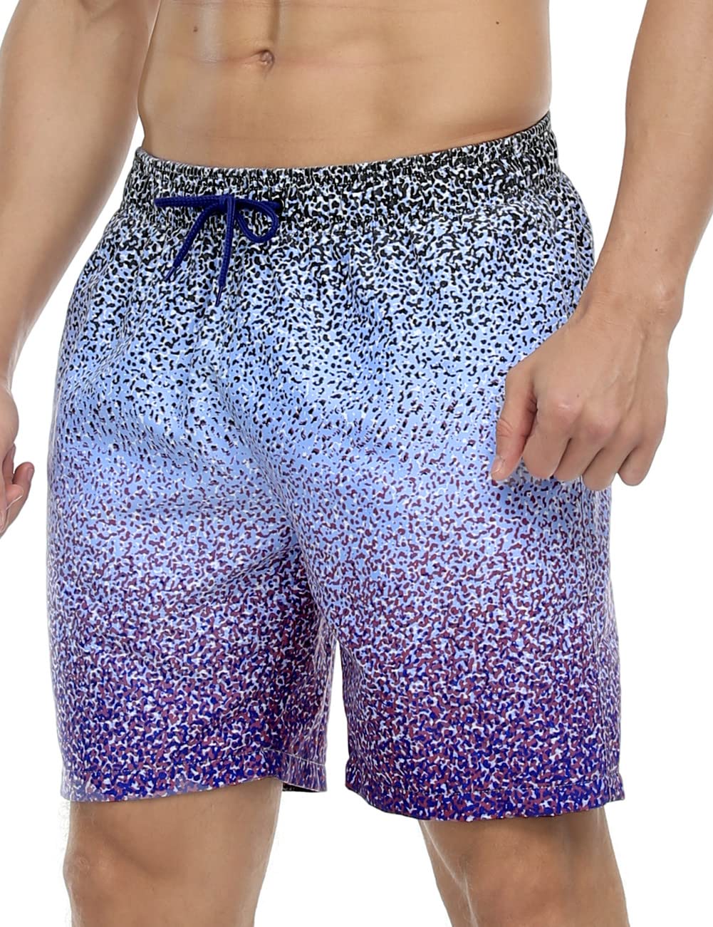 Mens Swim Board Shorts Retro Washed Quick Dry Lightweight Beach Shorts-image-20