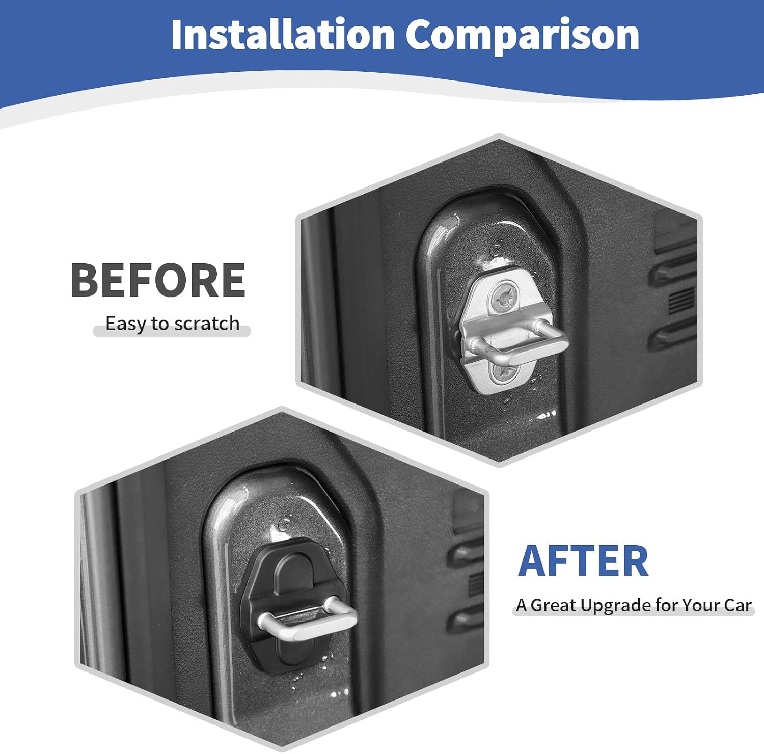 RT-TCZ for Jeep JLU Door Lock Cover Buckle Decor Trim Protector for Jeep Wrangler JLU 2018 up for Jeep Gladiator JT 2020 up Black Accessories 6pcs image 2