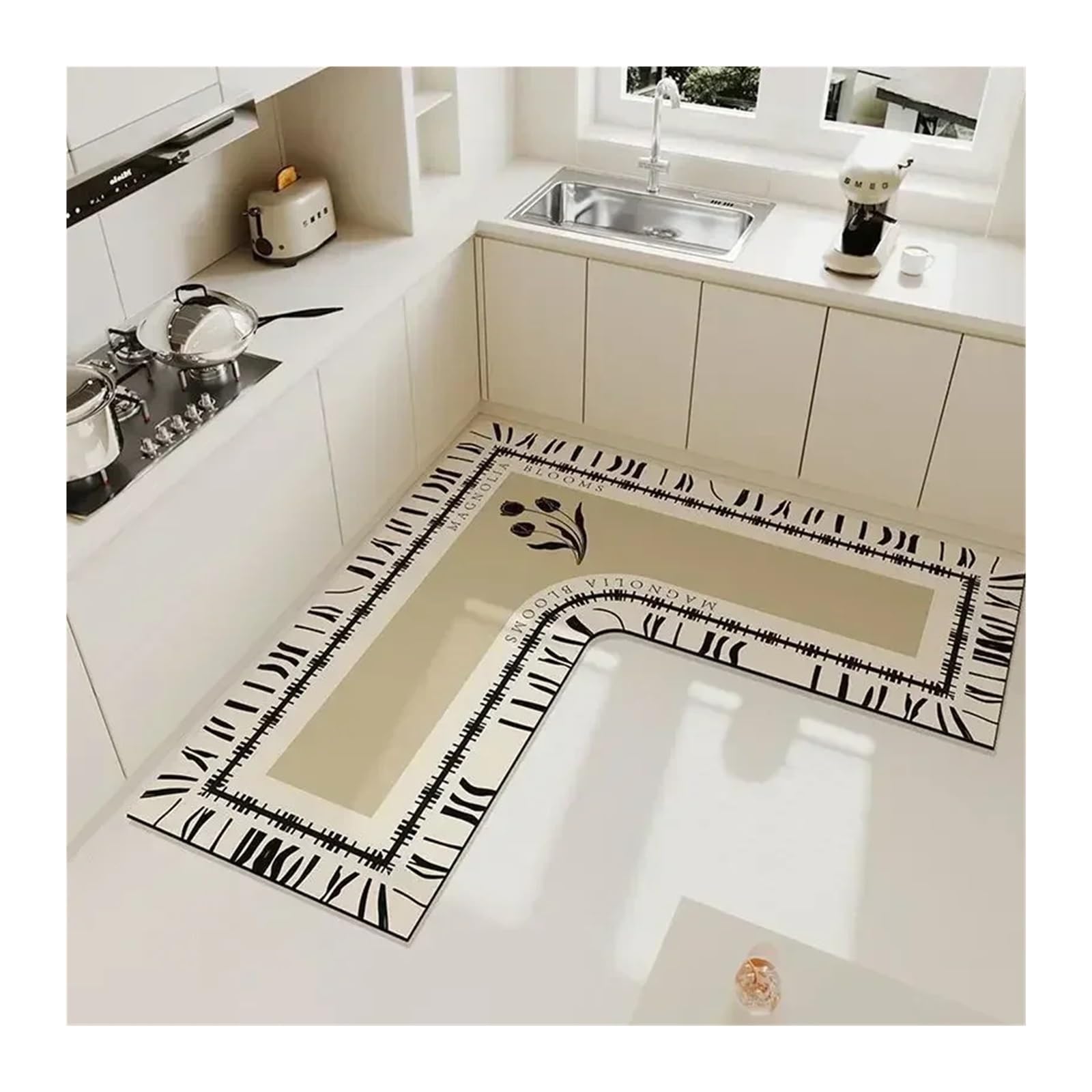 Alfombra de cocina impermeable que no se lava y absorbe salpicaduras