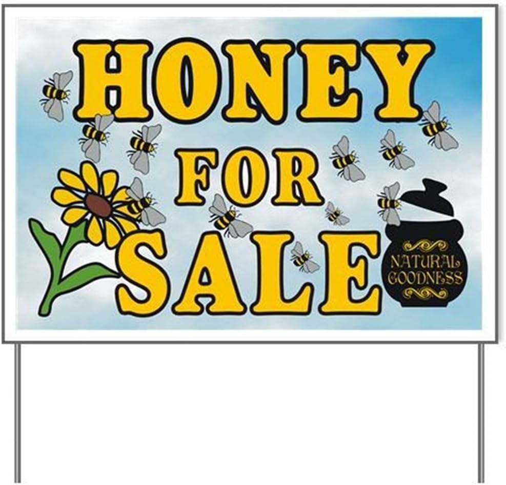 E&M Designs Honey Sale Yard SignYard Sign, Vinyl Lawn Sign, Political Election Sign