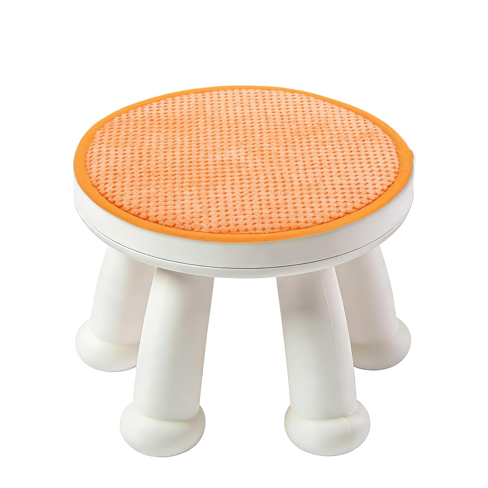 sourcing map Round Stool Cushion, 10 x 10 Inch Round Seat Pads with Elastic Straps, Anti-Slip Soft Round Pad Chair Seat Cushions for Dining Chairs Kitchen Bar High Stool, Orange