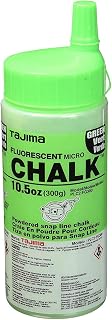 TAJIMA Micro Chalk - Fluorescent Green 10.5 oz (300g) Ultra-Fine Snap-Line Chalk with Durable Bottle & Easy-Fill Nozzle - PLC2-FG300