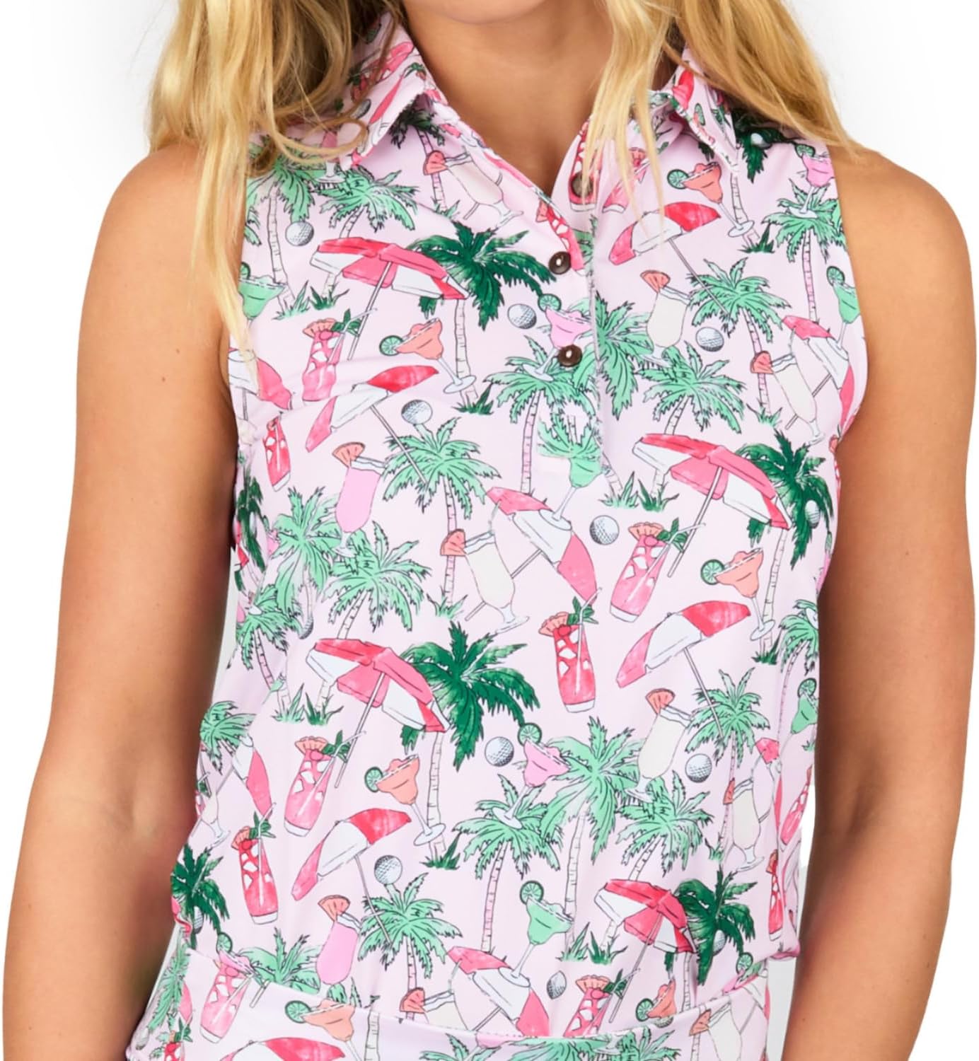 Kenny Flowers - Women's Sleeveless Golf Polo - Fitted Buttoned Polo Shirt
