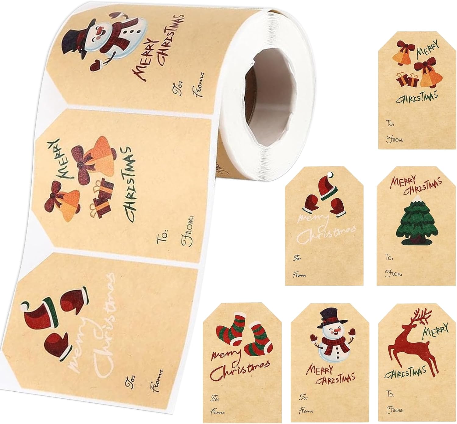 SallyFashion 2 X 3 Inch Brown Label Stickers, 300PCS Self