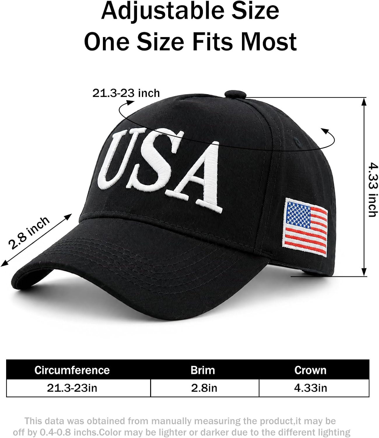 USA Hats for Men Women, American Flag Patriotic Baseball Cap