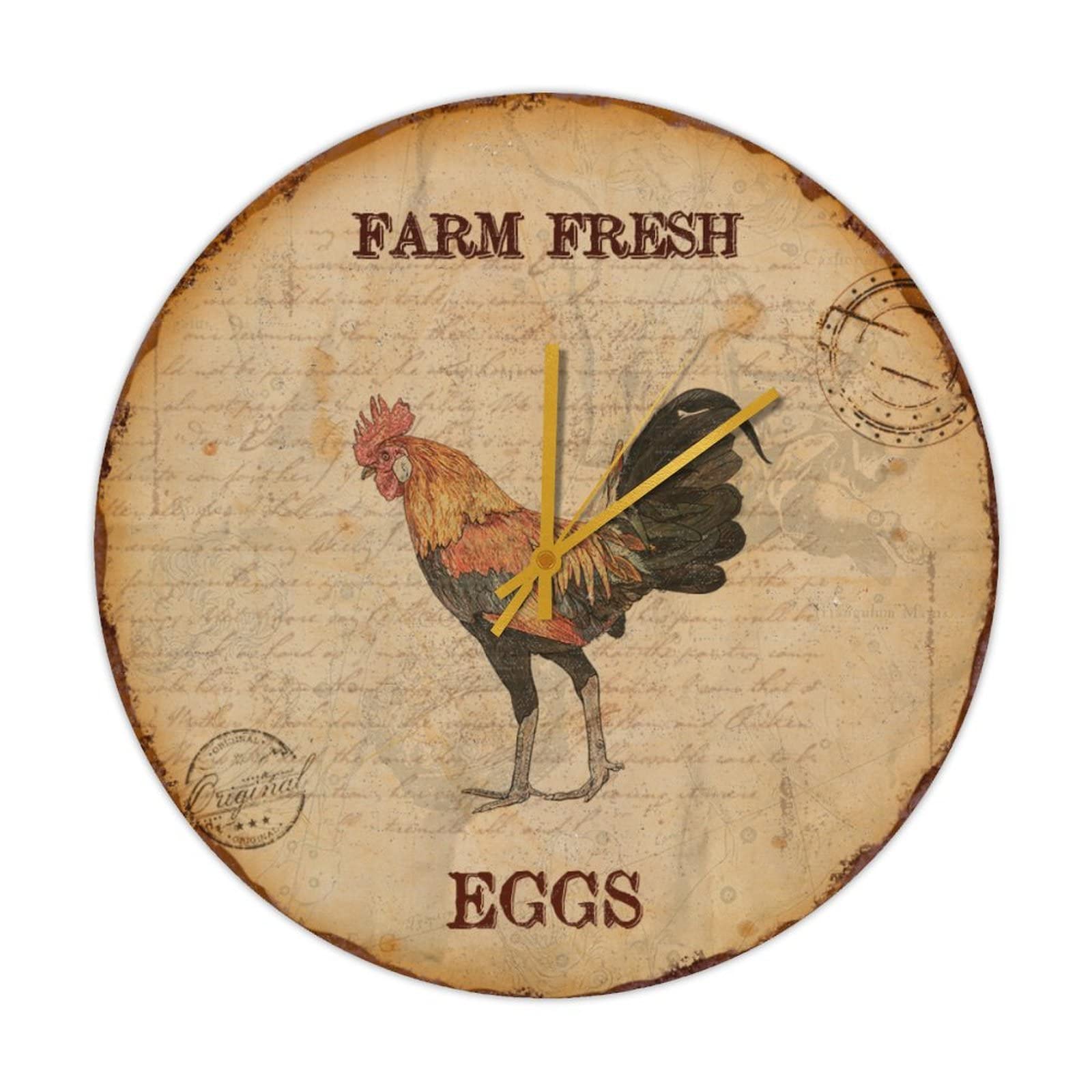 Horloge ronde en bois sans tic-tac pour une decoration silencieuse