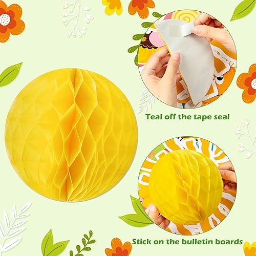 Miniatura 3 de BeYumi Juego de 88 tablones de anuncios cristianos con texto en inglés "We Bloom for Jesus" Rain or Shine, Spring Rainbow Sun Honeycomb Flowers