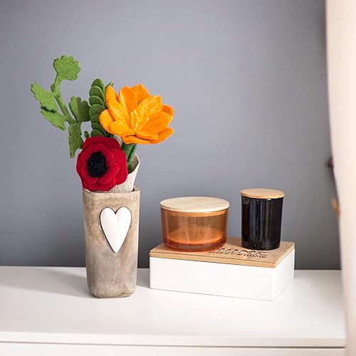 Miniatura 10 de Glaciart One Ramo de flores artificiales de fieltro, 4 piezas, reutilizables, lavables y listas para aceites esenciales, flores artificiales