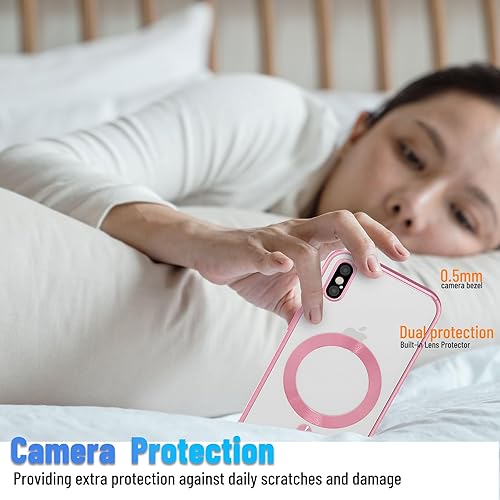 Miniatura 9 de Yetagso Funda magnética para iPhone 14 Pro Max, funda delgada galvanizada transparente para iPhone 14 Pro Max con protección de cámara, a prueba de