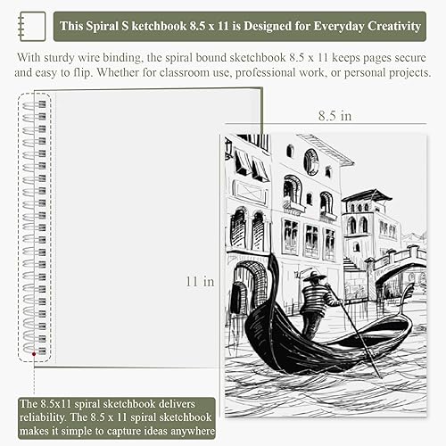 Miniatura 2 de SuFly - Bloc de bocetos para dibujo, 200 hojas, 2 unidades de 9.0 x 12.0in, sin ácidos, papel de dibujo en espiral para lápiz de grafito, lápiz de