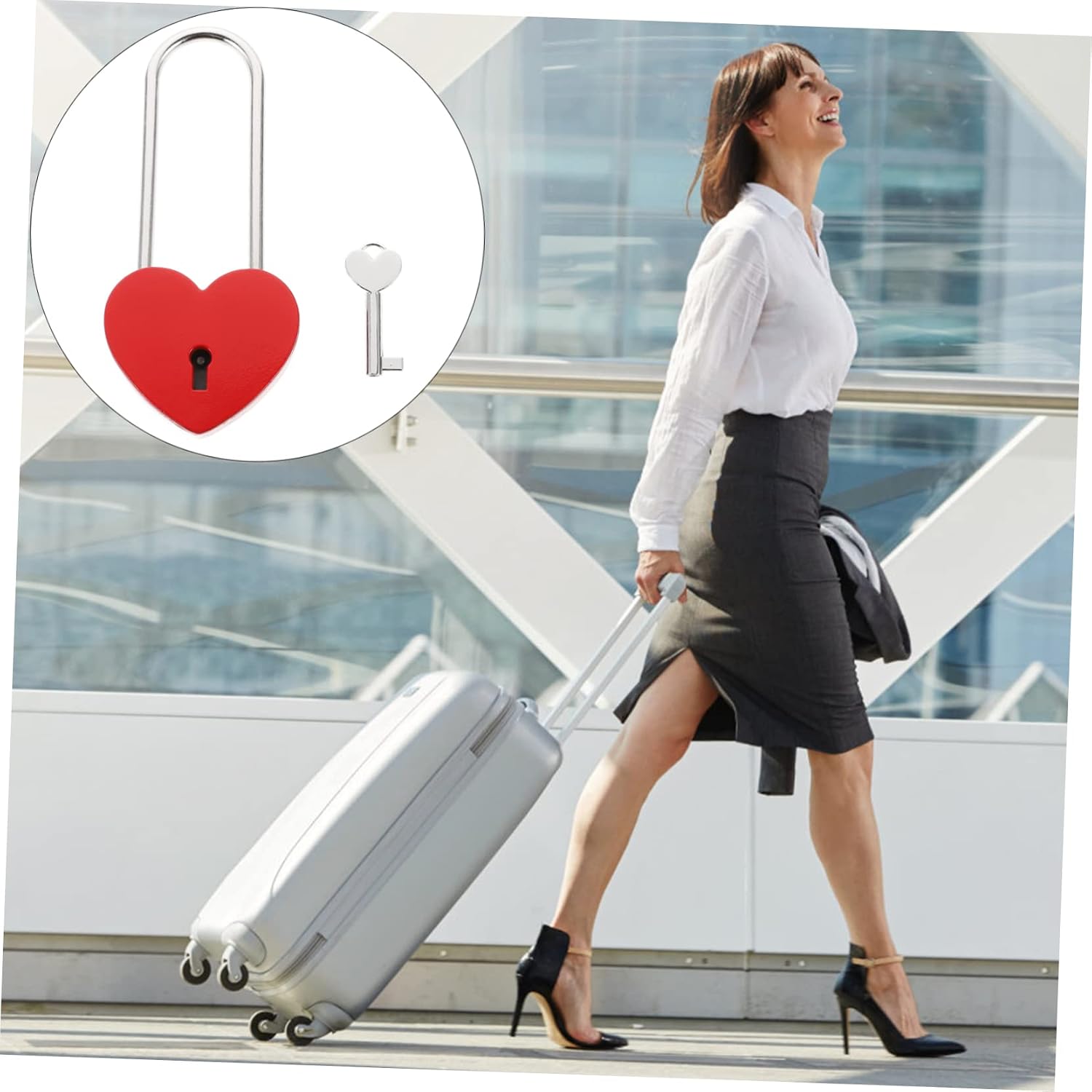 Heart-Shaped Lock Multi-Functional Padlock for Couples Love Lock for Travel and Wishes Weatherproof Design