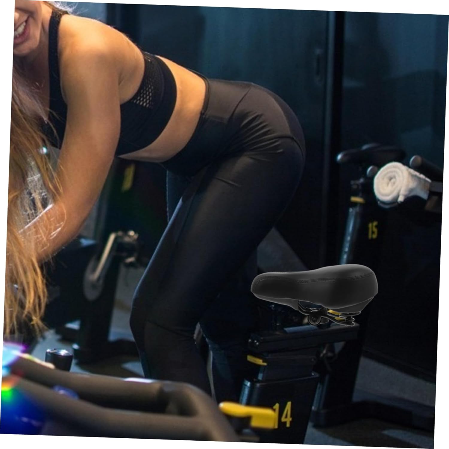 Comfortable Stationary Bike Seat Cushion Soft High-Elastic Foam Saddle for Indoor Exercise Bikes Oversized Design for Men and Women