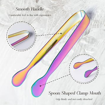 3 Pcs Mini Ice Tongs, Stainless Steel Small Sugar Sweet Tong for Pick Mix, for Kitchen Appetizers Serving Food Wedding Party Coffee Bar Family Restaurant Supplies