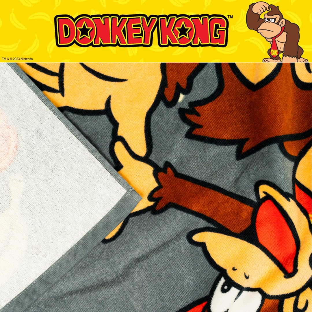 Franco Collectibles Nintendo Donkey Kong Gaming Serviette de Bain/Piscine/Plage en Coton Doux 152,4 x 76,2 cm (Produit sous Licence Officielle)