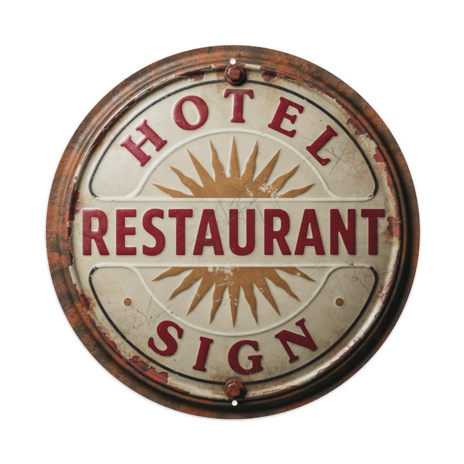 Hotel-Restaurant-Sign Metal Tin Sign Plaque