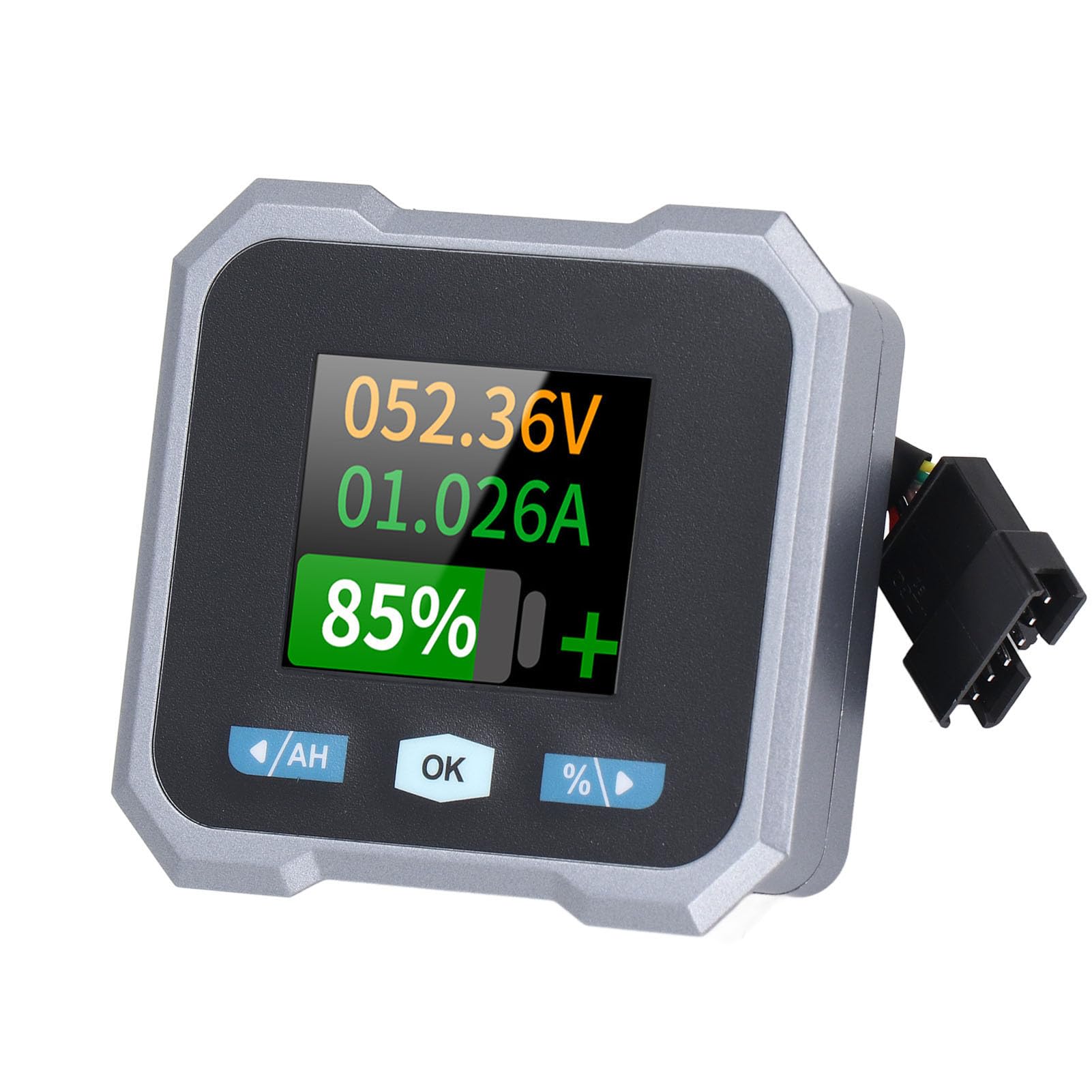 Batteriemonitor mit Shunt, 100 A, 10–100 V, Digitales Strom-Voltmeter, Amperemeter für Wohnmobil, Motorrad, Golfwagen, Solarpanel-Batterie mit 1,8-Zoll-Farbbildschirm,