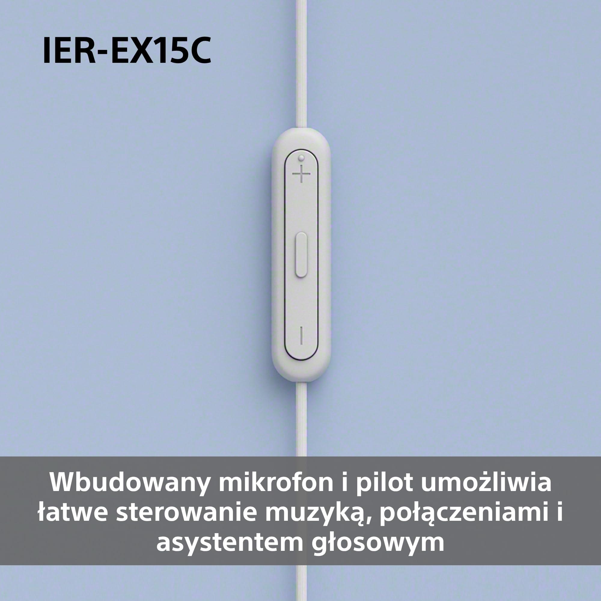 Przewodowe słuchawki douszne Sony IER-EX15C USB-C z mikrofonem - słuchawki douszne do Android, iPhone, laptopa i komputera - nieplączący się kabel, czysty dźwięk - do podróży i na co dzień - niebieski