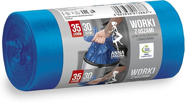 Anna Zaradna Az1-Wns-3883V1 Worki na Śmieci, Niebieski, 35 l