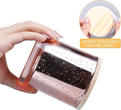 Miniatura 117 de Tarros de vela gruesos de 8 onzas para hacer velas, 15 unidades, tarros vacíos transparentes con tapas de madera para hacer velas, contenedor