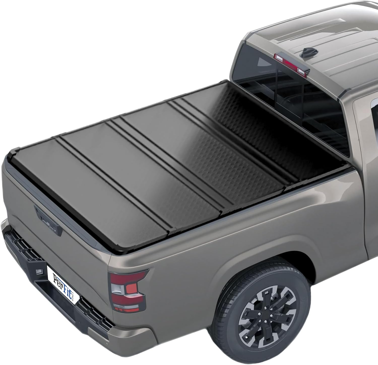 Perfit Liner 6.1 FT (73") Bed FRP Hard Quad-Fold Tonneau Cover for 2005-2026 Nissan Frontier (NOT for The Mexican-spec) Truck Cargo Topper, Hardtop, 4-Folding (w/or w/o Utility Track System)