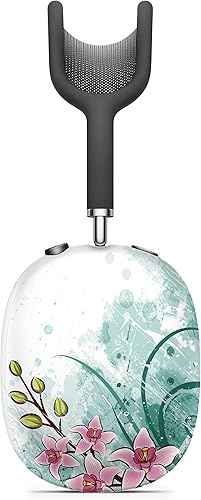 Miniatura 2 de Design Skinz Funda de vinilo decorativa de piel floral de acuarela rosa y verde, kit de envoltura de cuerpo completo compatible con auriculares