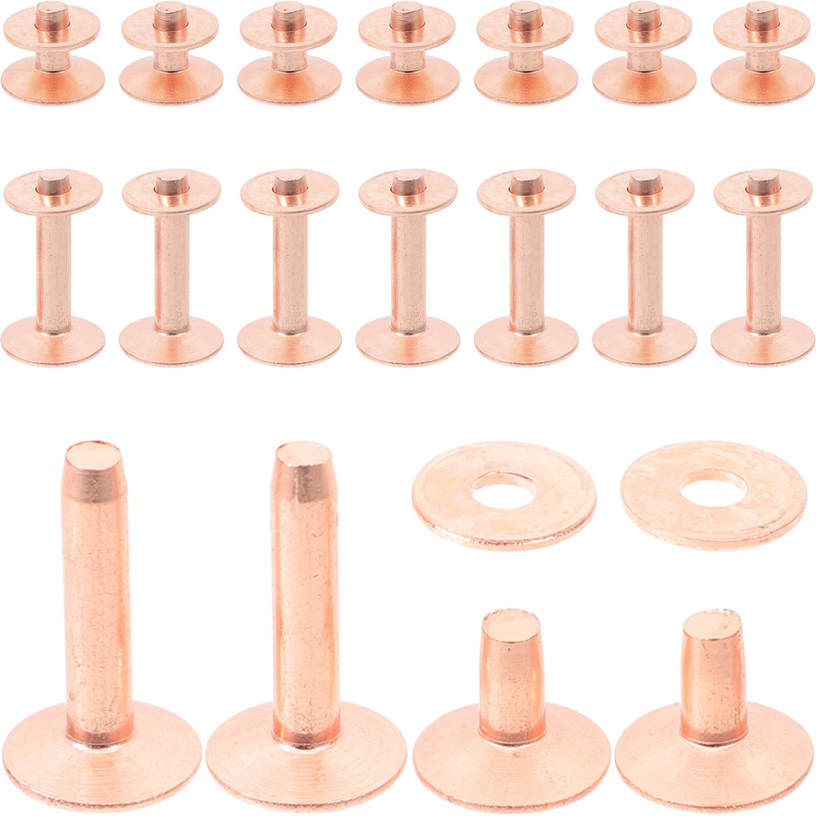 SHINEOFI 154piezas Clavos De Cobre De Remaches Redondos Para Cuero Clavos Para Ropa Kit De Remaches Para Manualidades Uso Cinturones y Bolsos