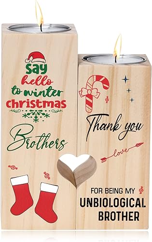 Miniatura 2 de Portavelas de Navidad con forma de corazón de madera, portavelas naturales, adornos de Navidad, decoración familiar, regalo para la familia (2#)