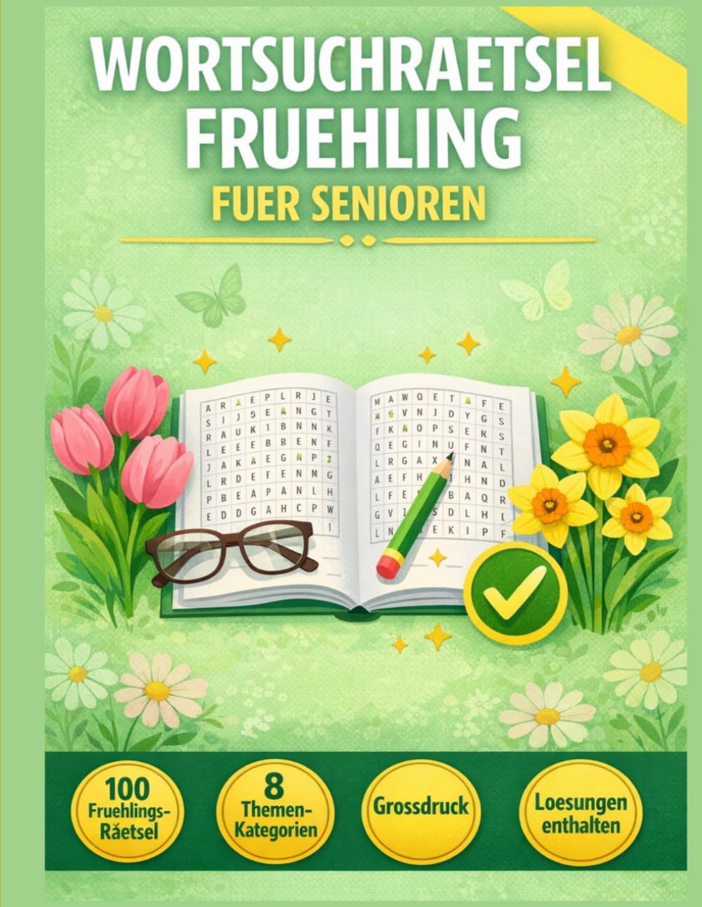 Wortsuchrätsel Frühling: 100 Rätsel in Großdruck mit Lösungen - Frühlingsthemen Großdruck - Gedächtnistraining