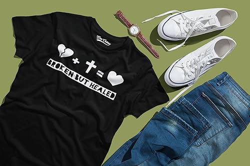 Miniatura 2 de Graphic T-Shirt Broken But Healed Faith Handmade Christian Tee  100% High Quality  Unisex For Men & Women Black  Gift For Him or Her  Sm-XL (M)