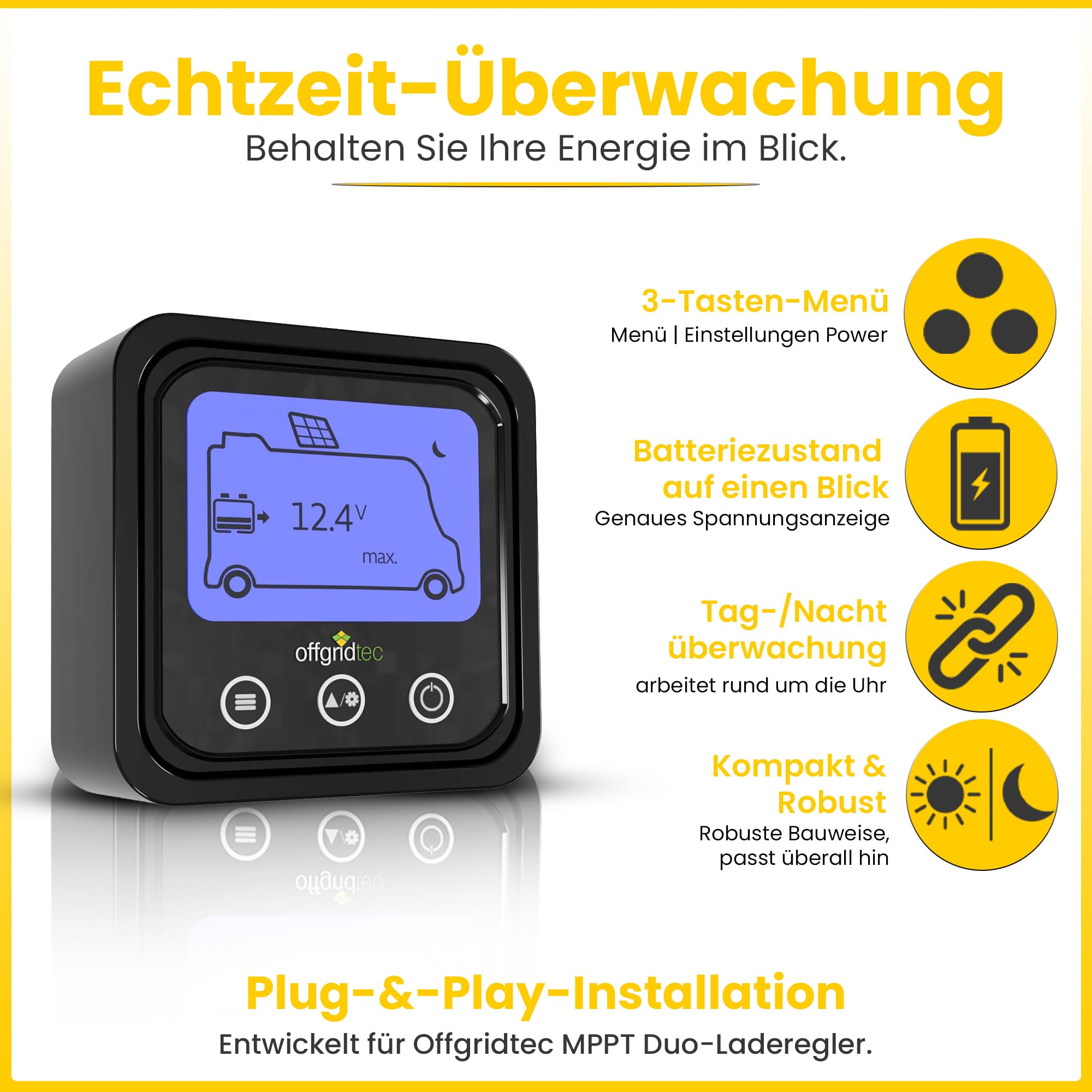 Offgridtec® MobileBlack M 100W Wohnmobil Solaranlage 30A MPPT OLP Solarmodul