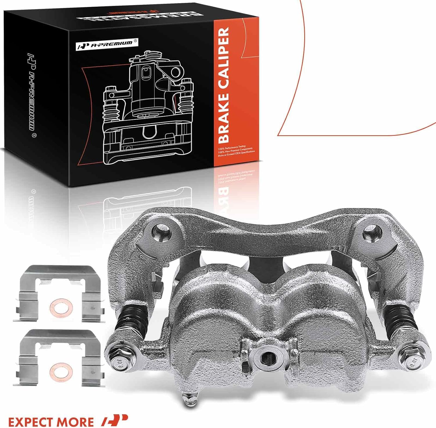 A-Premium Disc Brake Caliper Assembly with Bracket Compatible with Select Hyundai Models - Santa Fe & Santa Fe XL 2013-2019, Santa Fe Sport 2017-2018 - Front Left Driver Side