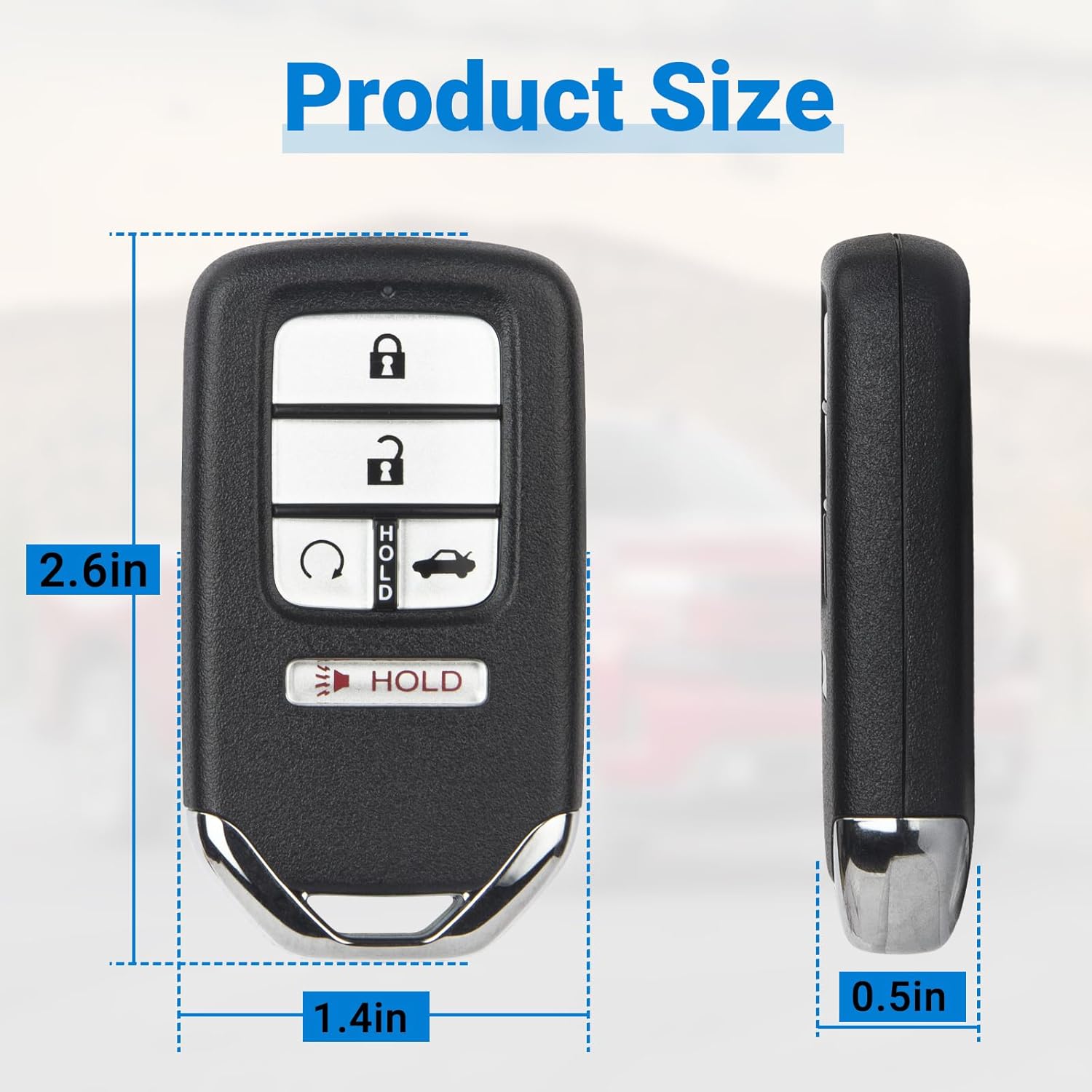 Key Fob Replacement Compatible with Honda 2016-2018 Pilot 2017-2020 Civic CR-V Keyless Entry Remote Control KR5V2X (1-Pack)