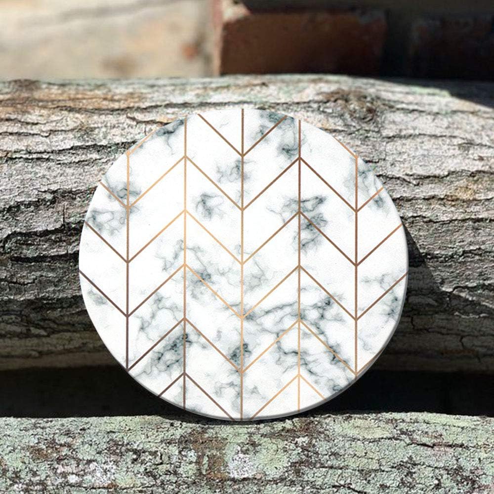 Up To 40% OFF Lahome Geometric Design Coasters - Round Drinks Absorbent Stone Coaster Set with Ceramic Stone and Cork Base for Kinds of Mugs and Cups (4, Geometric Arrow)