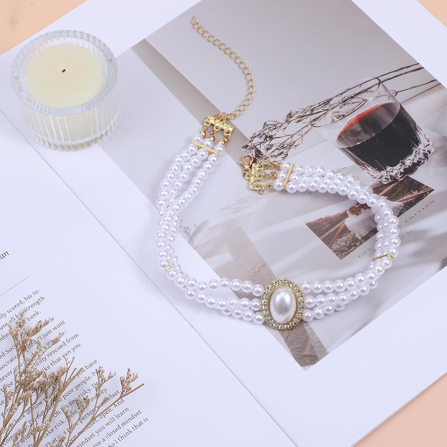 Hecila Tennis Necklace for Women Rhinestone ChokerNecklace Tennis Necklaces | Adjustable, Dainty Gold Choker Necklaces, Bracelet Crystal, Link Bracelet for Wedding Jewelry Accessories