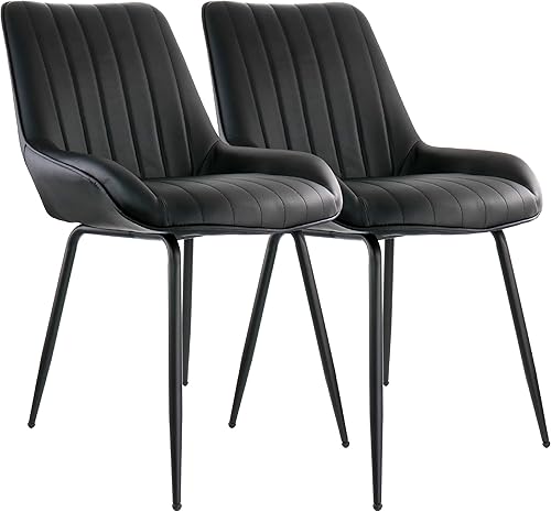 Elama BLK ELM-2602 - Silla copetuda, juego de 2 piezas, color negro