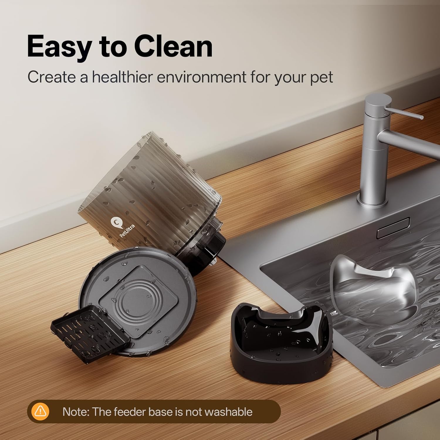 PETULTRA Automatic Cat Feeder disassembled for cleaning