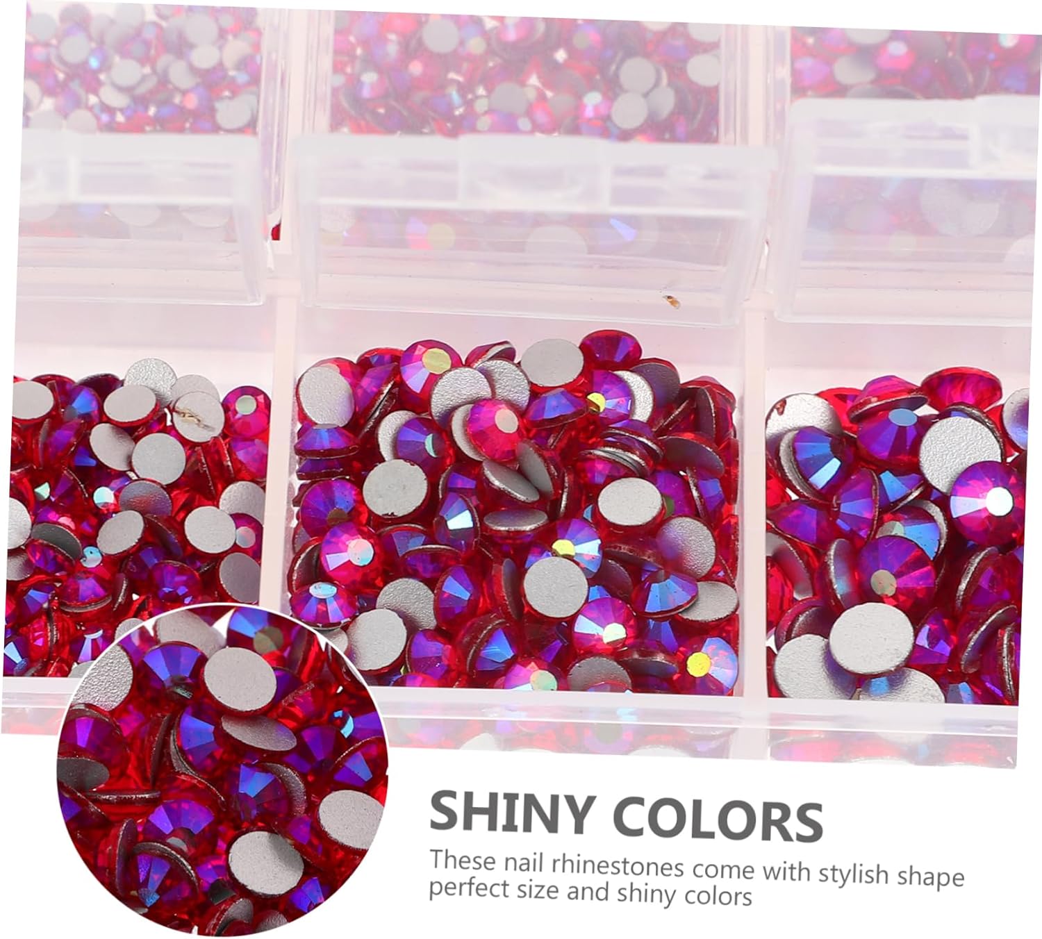 NOLITOY Flatback Rhinestones for Nail Art Compartment DIY Crafting Accessories Sparkling Manicure Charms Ab for Nail Decoration and Creative Designs