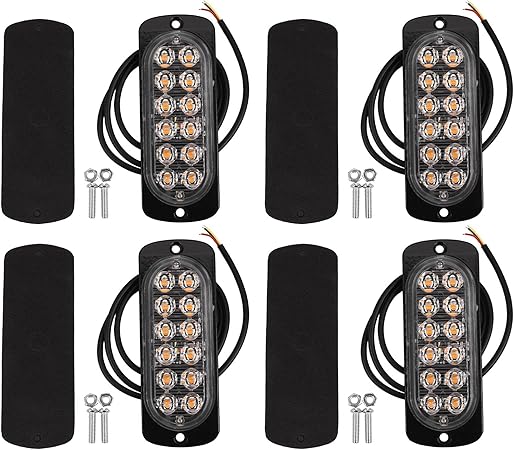 Amazon Yaootely 4個 12 Ledアンバーフラッシュ点滅回復ストロボ車緊急信号ledオレンジグリル故障ライトフォグランプビーコン ライト ランプ 車 バイク