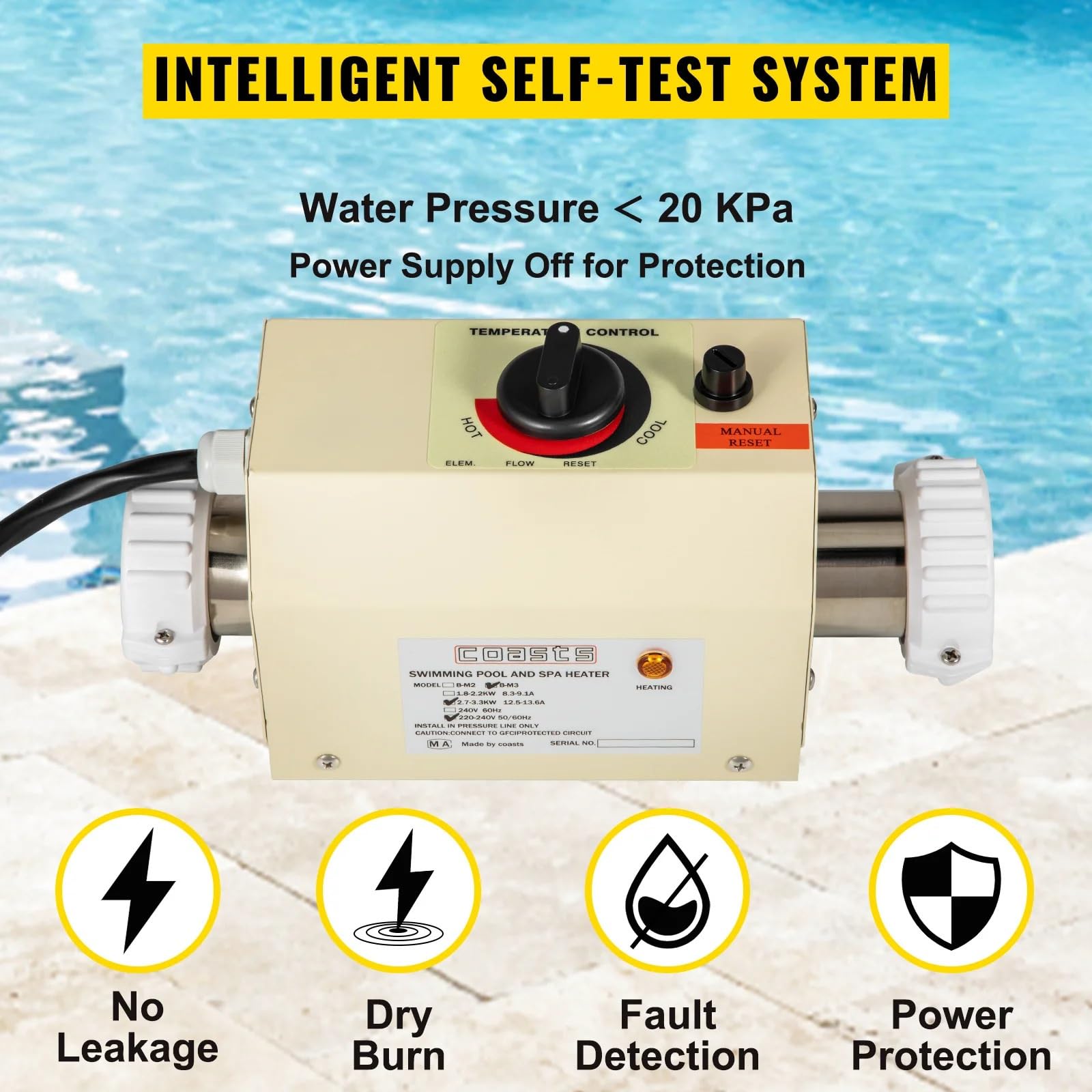 3KW podgrzewacz basenowy wanna z hydromasażem elektryczny podgrzewacz wody termostat do wanny basenowej SPA sprzęt do basenu Mocniejszy i wydajniejszy