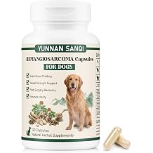 Yunnan Sanqi Capsules for Dogs, Quick Stop Bleeding for Dogs & Blood Support for Hemangiosarcoma, Pericardial Effusion, Hemoabdomen, Ulcer-Related Bleeding, Bloody Stools Cancer Bleeding 120 Capsules