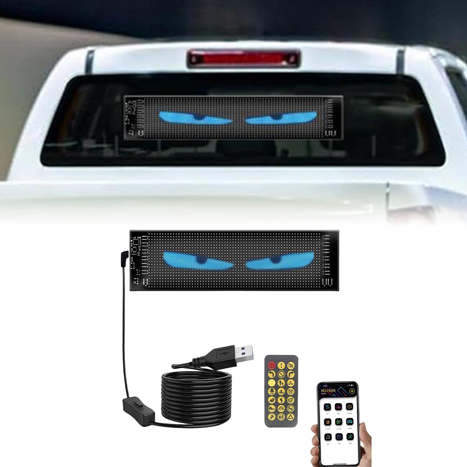 LEDディスプレイ 「デビルアイ」悪魔 悪魔の目 led、デビルアイ、車の窓のためのカラフルなアイランプ