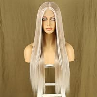 Sapphirewigs Ombre Szőke Hosszú Egyenes Paróka - Csipke Elülső, Japán Szintetikus Haj, Hőálló, 66 cm, 150% Dússág 3