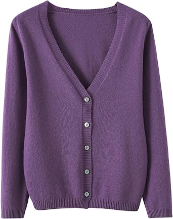 Lightweight Cashmere Cardigan Sweater for Women V-Neck Button Down Open Knit Casual Loose Outerwear Fall Winter 2026