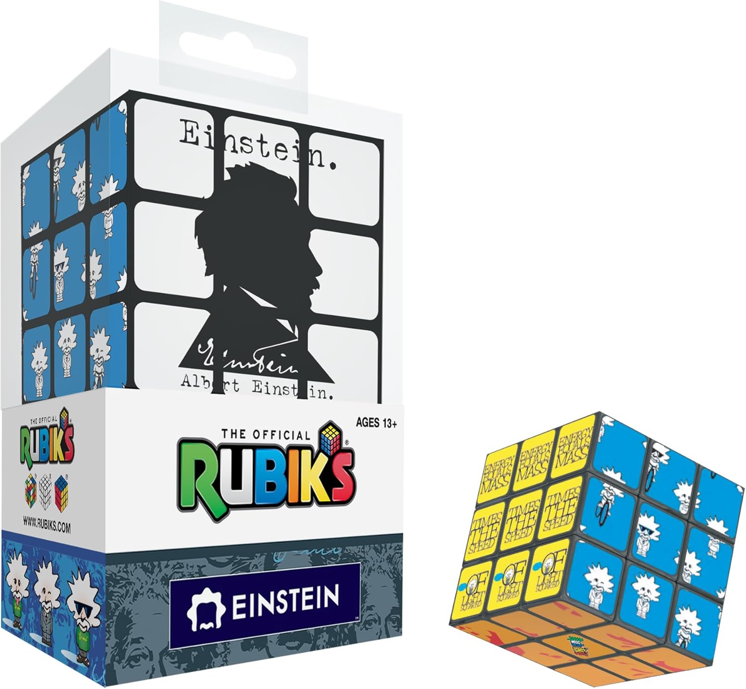Compatible with Rubik’s Cube- Albert Einstein Themed Rubik's Cube 3x3 Rubiks Cube Speed Cube 3x3- Educational Speed Puzzle Cube Featuring Iconic Einstein Artwork- Gift for Science Enthusiasts