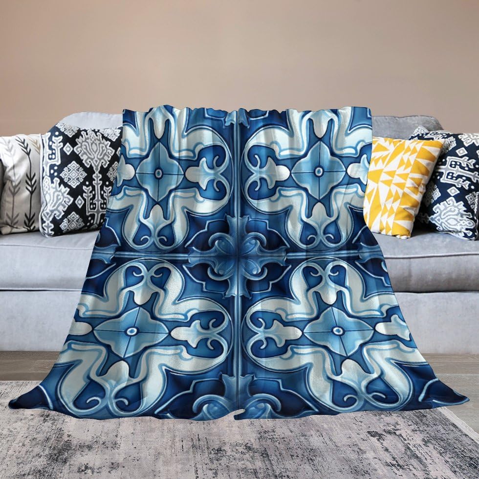 Couverture micro-polaire ultra douce à motif carreaux flanelle légère