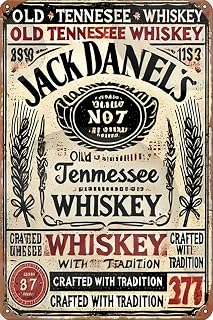 Vintage Jack Daniel's Tin Sign - Retro 8x12 Inch Metal Bar Wall Art for Man Cave, Pub, Garage Decor & Gifts