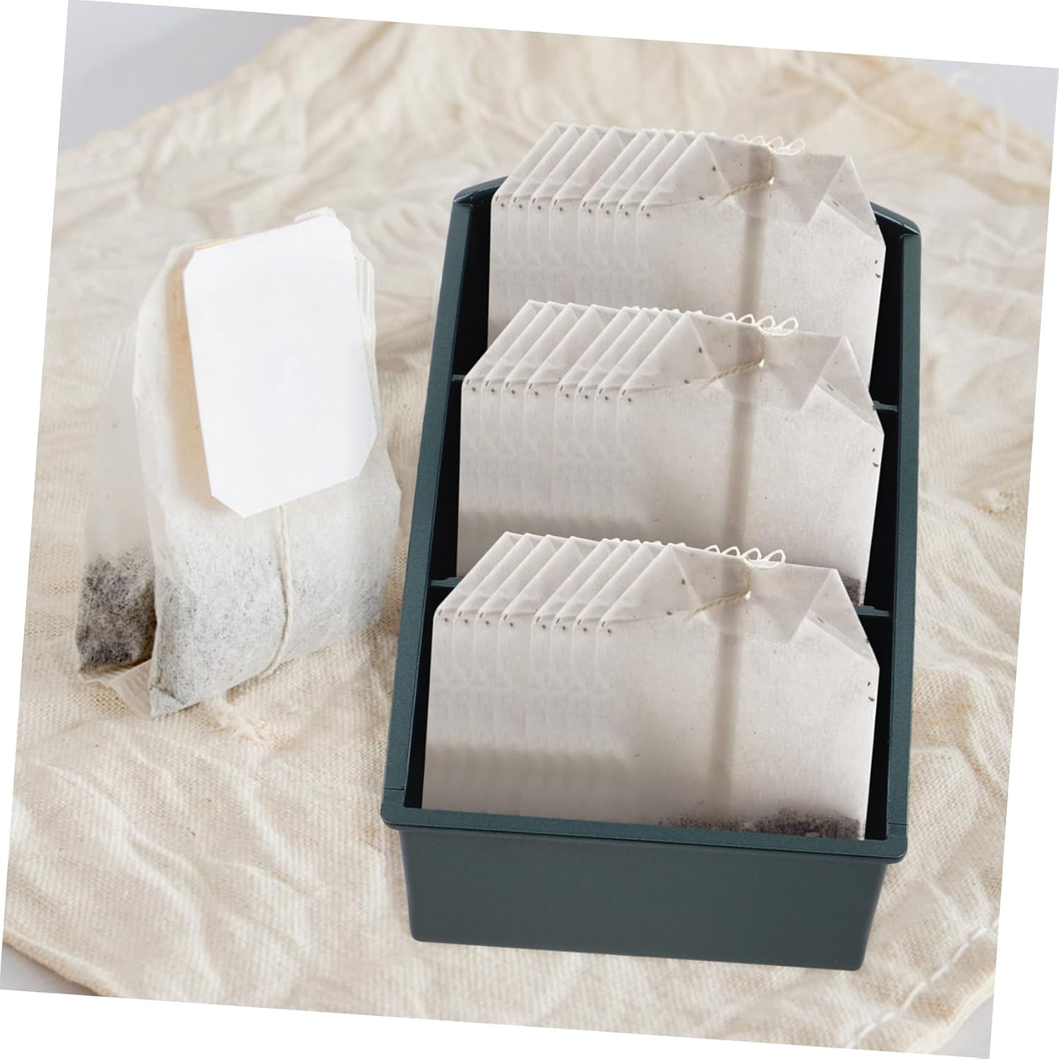 Tea Bag Organizer with Compartments Multi Purpose Storage Box for Coffee Sugar Packets and Condiments for Kitchen Cabinet and Countertop and Easy to Clean