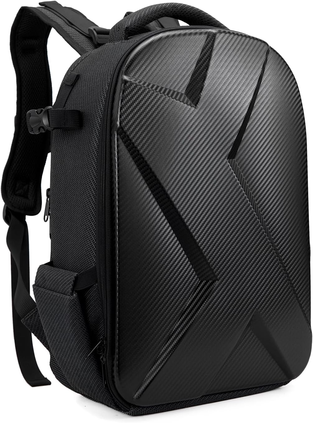 Camera Backpack Hard Shell Imitation Carbon Fiber DSLR, Waterproof Shockproof w/15.6" Lap Comp for Photo, Travelers & Daily.
