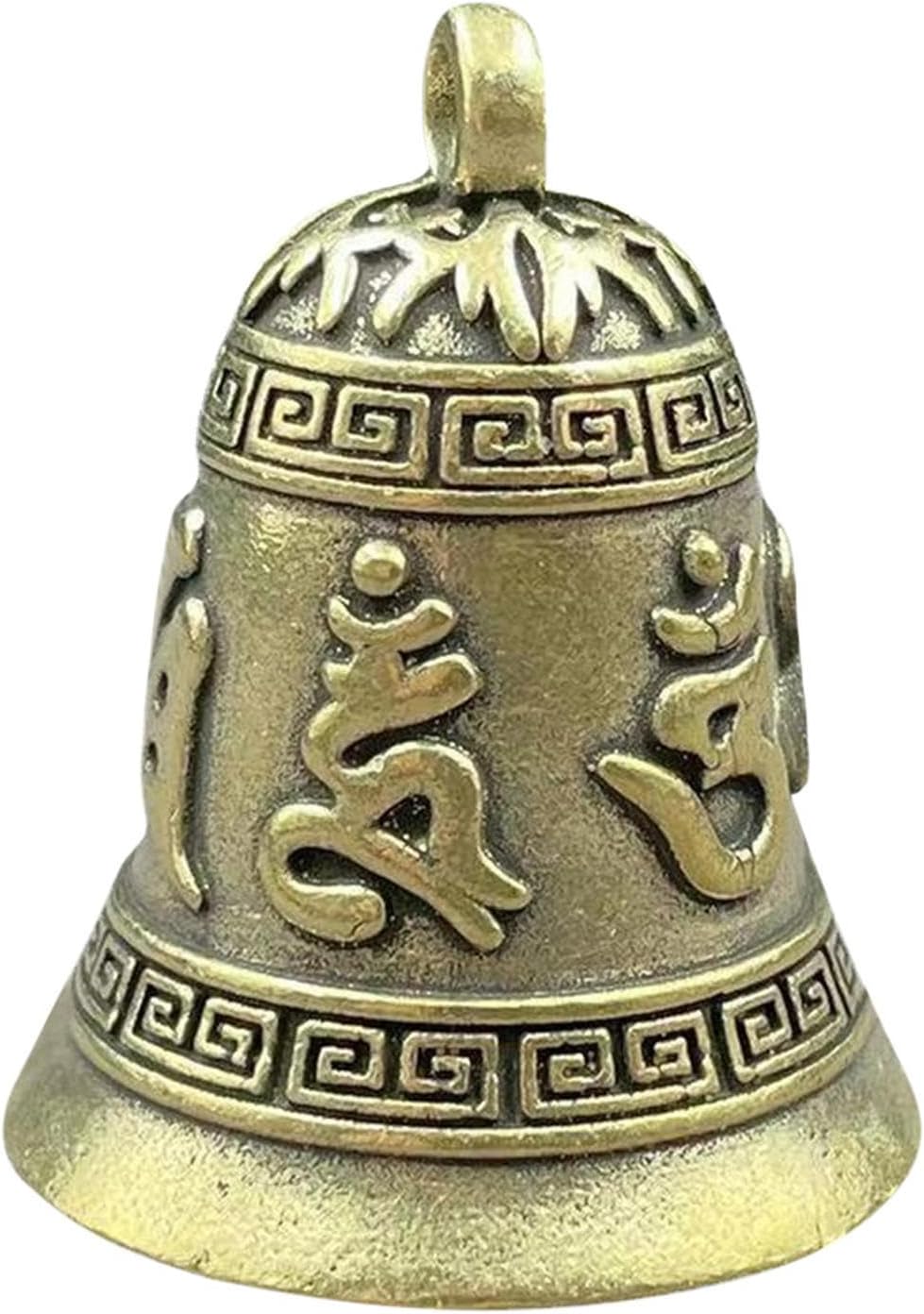 Brass Buddhist Mantra Pattern Bel Alarm Outdoor Warning...