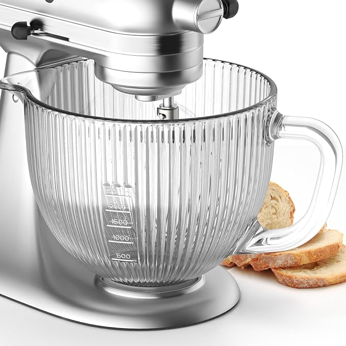 Cofun Glass Mixer Bowl For Kitchenaid Tilt-Head Stand Mixers